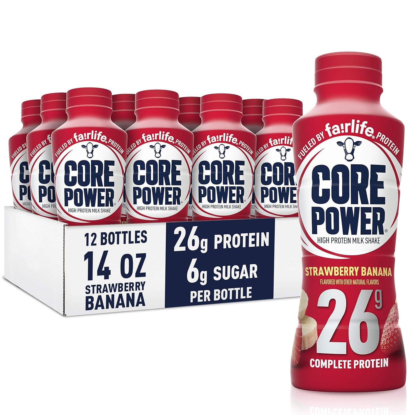 Elite High Protein Shake .26g/42g Bottle. 14oz. 12 Pack！